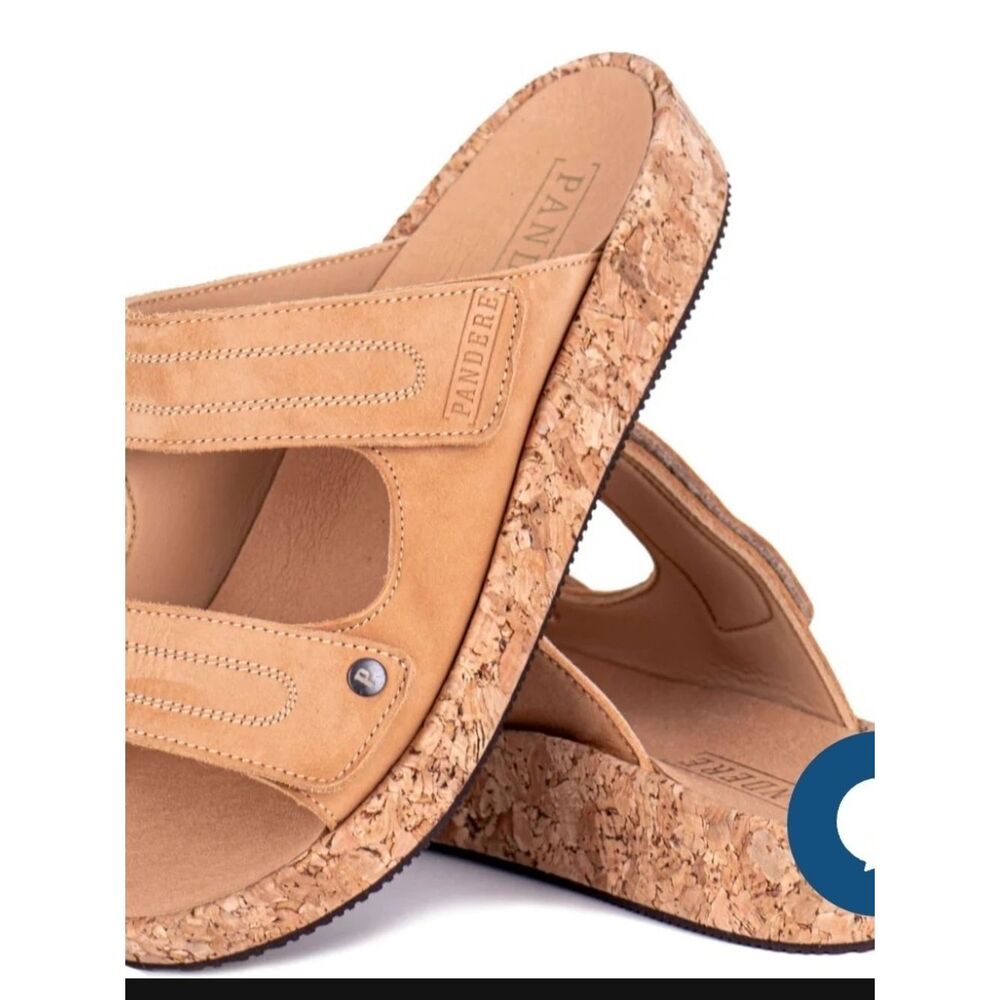Tan Suede Conga Cork Slide Sandals - Picture 10 of 12